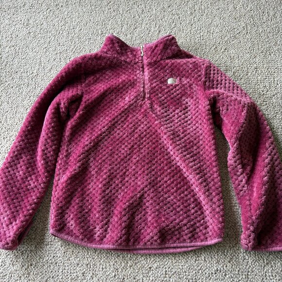 Juicy Couture Girls 1/4 Zip Fleece Pullover – Size 12 Dark Pink Cozy Sweatshirt - Picture 1 of 8
